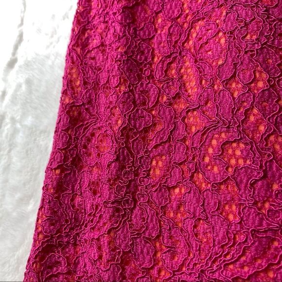 Adrianna Papell Magenta Sleeveless Lacy Dress Size 8 - Picture 9 of 12
